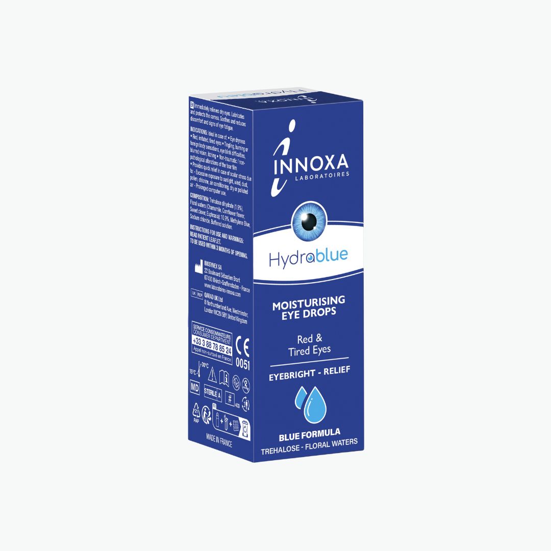 Innoxa Hydrablue Eye Drops – Hydrating & Revitalising for Red, Tired Eyes - Blue Formula
